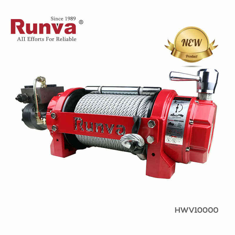 Runva hydraulivinssi, jonka teho 10000kg. Varustettu vaijerilla. Tämä hydraulivinssi on tarkoitettu vaikkapa hinausautoon tai traktoriin.