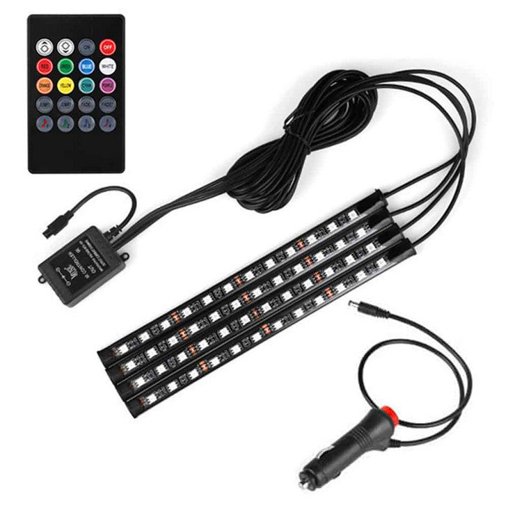 Auton lattia Led-valonauha 5050 48LED 22cm kaukosäätimellä