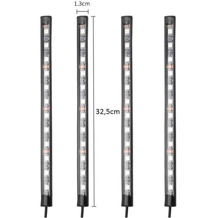 Auton lattia Led-valonauha 5050 48LED 22cm kaukosäätimellä