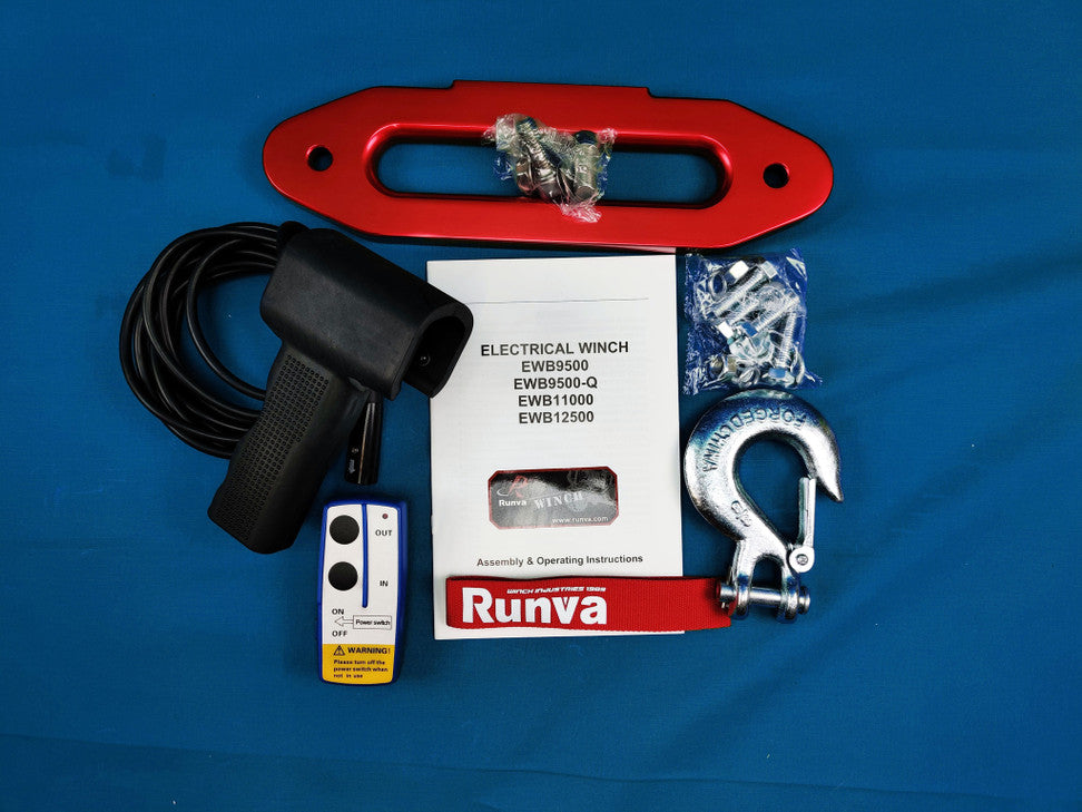 Runva Sähkökäyttöinen vinssi 9.5 EWB-Q Black Edition 11XP Dyneema 12V