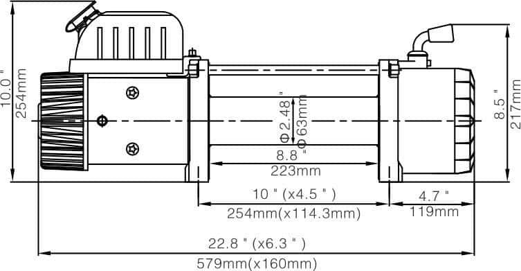 Runva EWX 12000U Sähkövinssi 12v/24v (5443kg) köydellä