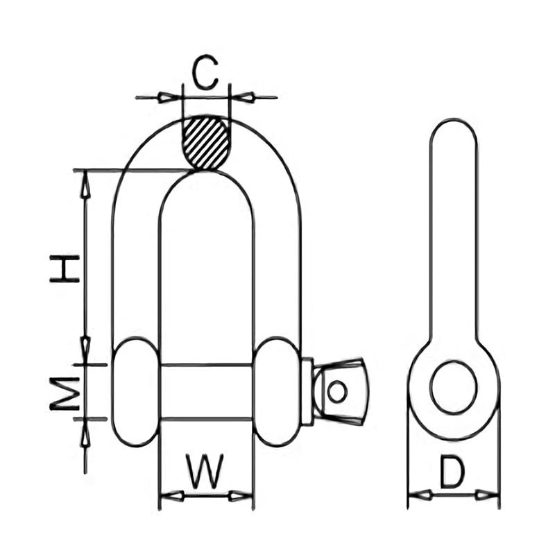 Sakkeli 22mm 4700kg, D-malli 4.7T Runva