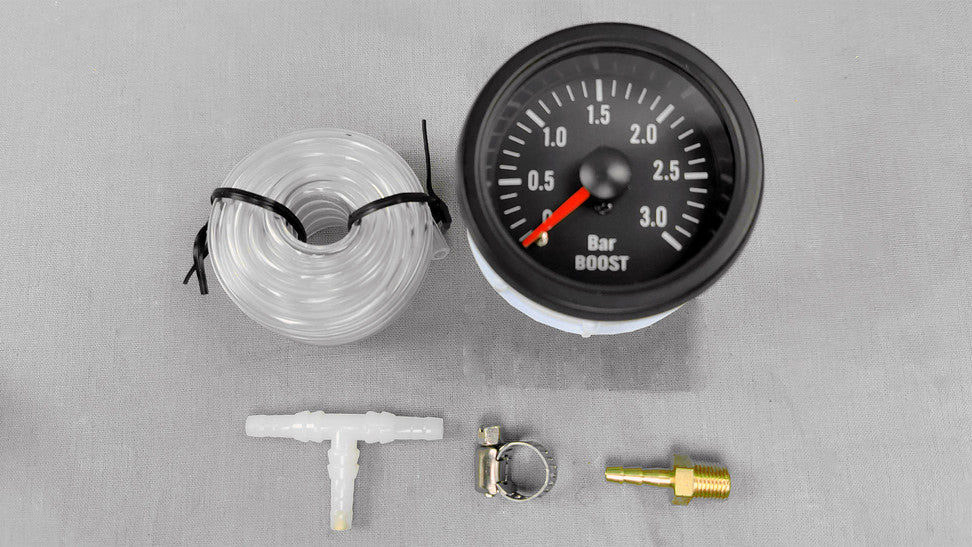 Ahtopainemittari iGauge 3BAR 52mm, Musta ja tarvikkeet