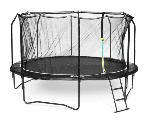 Trampoliini iSport Air Black 4,3 m 104 jousinen trampoliini turvaverkolla